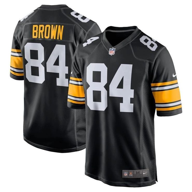Men Pittsburgh Steelers #84 Antonio Brown Nike Black Game NFL Jersey